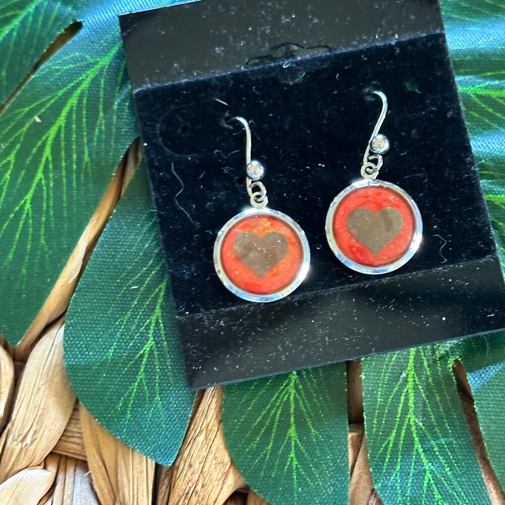 BOGO FREE Hot topic red heart dome earrings